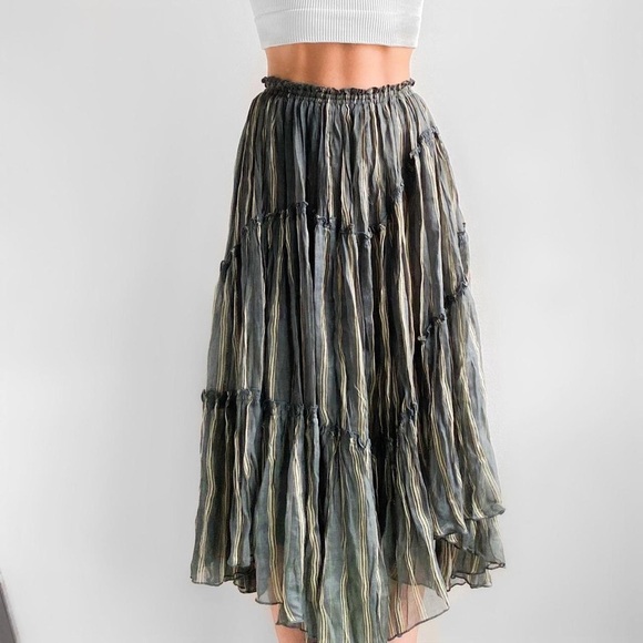 Free People One Ember Printed Midi Skirt With Pockets Size Extra Small - Picture 4 of 12